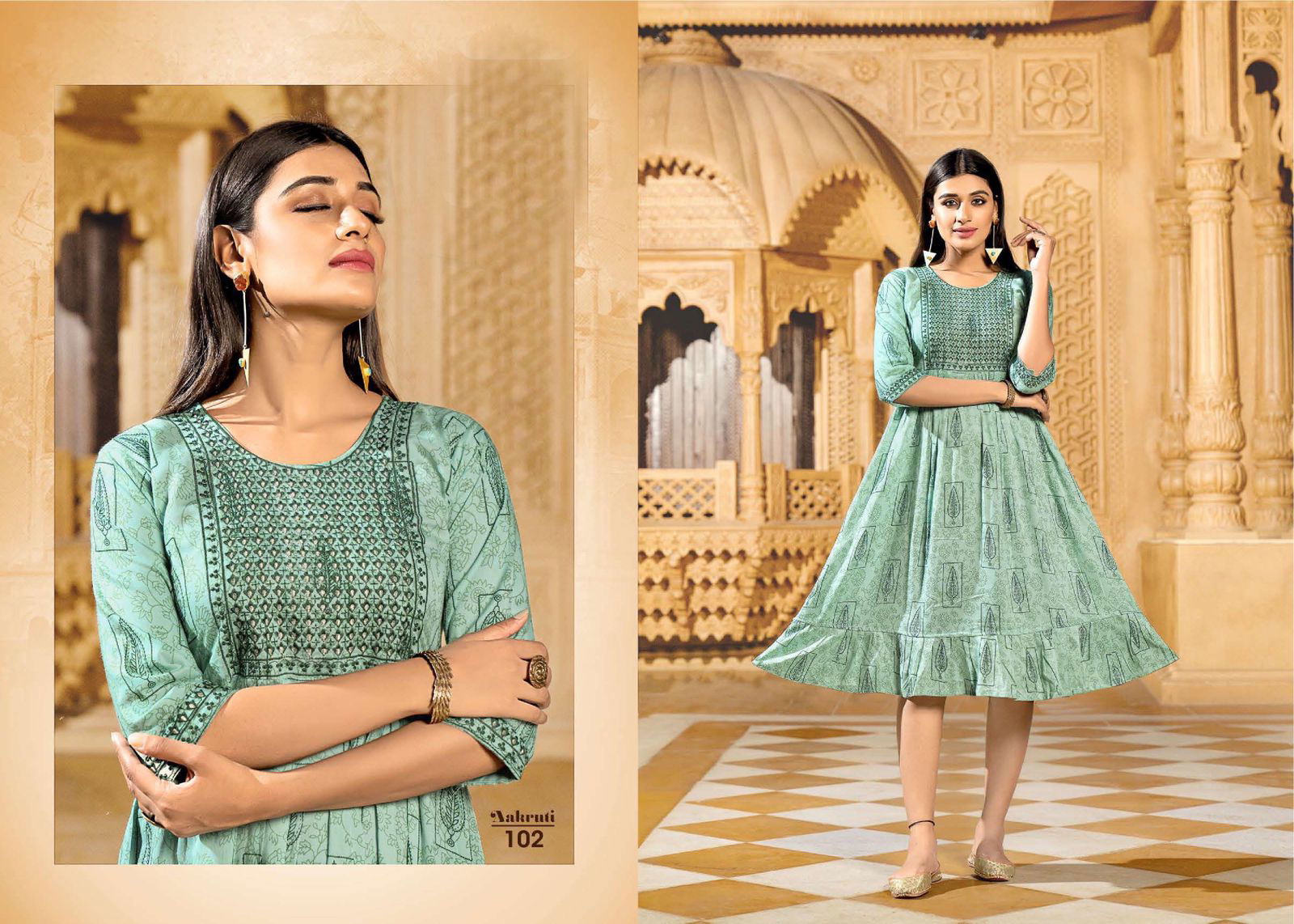 Aakruti 101 Heavy New Ethnic Wear Rayon Embroidery Kurti Collection